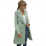 Mood Naiste Trench Vabaaja &Uuml;hev&auml;rviline Mantel T&auml;iskasvanu Elegantne Mood Pikkade Varrukatega Rev&auml;&auml;rkraega Kahepoolse Kinnitusega V&ouml;&ouml;ga Mantel Naissoost Pluss Suurus XS