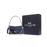 COACH Tabby teksari ristkorpuskott, &otilde;lakott keskmine naistele tumesinine Gift Box Set (Basic Set + Black Gift Box) tumesinine v&auml;rv