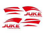 wskpa9 1 komplekt Auto kerekleebis Nissan Juke Nismo Racing Sporttriibud Autoukse k&uuml;ljekatted Vin&uuml;&uuml;lkleebised V&auml;lisaksessuaarid red