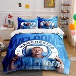 Manchester City voodipesukomplekt Voodipesu Tekikottide komplekt Tekikott Padjap&uuml;&uuml;rid Kodu sisustus (1 * Tekikott 2 * Padjap&uuml;&uuml;ri, ilma tekita) 135x200cm