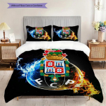 Porto jalgpallikuulsuse kolmeosaline komplekt (1 * tekikott + 2 * padjap&uuml;&uuml;ri, ilma s&uuml;damikuta) 2D tasane tekikott ja padjap&uuml;&uuml;r Voodipesukomplekt 135x200cm