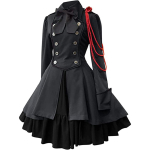 Suur suurus 5XL Gooti Lolita peokleidid Naised Elegantne paelusega krae Plisseeritud paeltega volangidega kleit Keskaegne retro printsess A-l&otilde;ikeline XXXL tumehall v&auml;rv