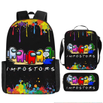 Amongus Ruumihunt Koolikott Kolmeosaline M&auml;ngukaup Alg- ja Keskkooli &Otilde;pilaste Seljakott Penaalikott Kotike Three-piece set (backpack + satchel + pencil case)