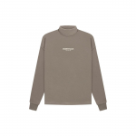 Fear of God Essentials SS22 Desert Taupe Logo Reljeefne K&otilde;rge Kaelusega Fliisist Pullover Meeste Sviiter FOG-SS22-093 M