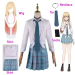 Kitagawa Marin Cosplay Anime Kitagawa Marin Cosplay Kost&uuml;&uuml;m Kleit Koolivorm Parukas &Uuml;likond Suurused Naistele M&Kitagawa Marin gray