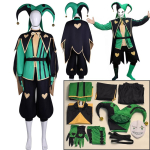 The Freak Circus Harlekiini Klouni Cosplay Kost&uuml;&uuml;m Jakk M&uuml;ts Sall V&ouml;&ouml; Kindad Sokid Komplekt Halloweeni Karnevali Pierrot Rekvisiidid S roheline