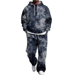 Meeste 2-osaline kiht-hoodie ja cargo-p&uuml;kste komplekt elastse v&ouml;&ouml;paelaga vabaaja kandmiseks XL black