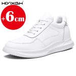 Liftikanna kingad meestele K&otilde;rguse suurendamine 6cm 8cm Luksusbr&auml;ndi tossud Ehtne nahk Meeste peidetud kontsad Vabaaja kingad K&otilde;rgused 41 white