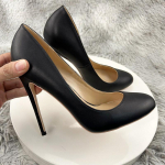 NoEnName_Null Elegantne Naiste Matt Must &Uuml;mar Nina K&otilde;rge Kontsaga Formaalne Kleitkingad 10cm 12cm Libisevad Stiletto Pumbad Kohandatav 46 black