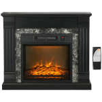 Elektriline kamin 1800W Dekoratiivne kamin leegiefektiga Kaugjuhtimispult Taimer 80x21,6x67,8cm Must 80 x 21.6 x 67.8 cm