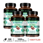GREVIP Berberiin HCI 1200mg Kapslid 120 tk &mdash; Antioks&uuml;dantne Toitumine, Seedimise Heaolu, Igap&auml;evane Tugi 120*4