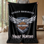 Harley-Davidson Custom Flanneli viskepadi Prindi oma nimi Tekst Pehme soe tekk P&uuml;hadekingitus 150cmx180cm