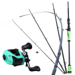 Baitcasting &otilde;ngerulli kombod 4 sektsiooniga Baitcaster ridva 12+1BB Casting Reel p&uuml;&uuml;gikomplekt Rod2.1m&Left hand