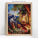 DIY t&auml;is&uuml;mmargused teemanttikandid maastik Teemantmaal T&auml;isekraaniga Vaba aeg ristpistes 20X30CM