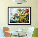 5D-teemanttikandid, maastik, kristall-teemantmaal, t&auml;isruudukujuline ristpistes kodukaunistus 20X30CM