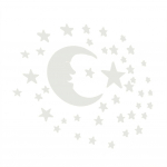 Eemaldatav 3D akr&uuml;&uuml;lpeegel Kuu + 38 t&auml;rniga seinakleebised kodukaunistusega h&otilde;be