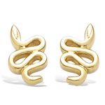 Les Tr&eacute;sors De Lily [B6438] - Boucles Plaqu&eacute; Or 'Serpent Mythique' dor&eacute; - 10x7 mm kuld