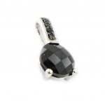 Les Tr&eacute;sors De Lily [I1167] - Pendentif Argent 'Romy' noir argent&eacute; (rhodi&eacute;) - 12x7 mm must