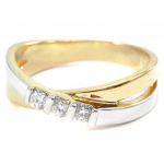 Bague Plaqu&eacute; Or 'C&acirc;lin' 2 tons 52 kuld