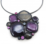 NOA [J4242] - Collier Cr&eacute;ateur 'Oxyg&egrave;ne' violet gris lilla