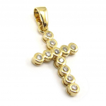 Les Tr&eacute;sors De Lily [K4619] - Pendentif Plaqu&eacute; Or 'Croix Puret&eacute;' Blanc kuld