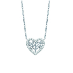 Les Tr&eacute;sors De Lily [L4610] - Collier Argent 'Love' blanc (arbre de vie) rhodi&eacute; - 12x13 mm valge