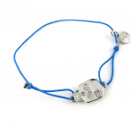 Les Tr&eacute;sors De Lily [N0748] - Bracelet cr&eacute;ateur 'T&ecirc;te de Mort' bleu sinine