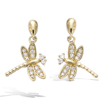 Les Tr&eacute;sors De Lily [P1209] - kullatud k&otilde;rvar&otilde;ngad  Dragonflies  valgest kullast - 12x12 mm valge