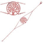 Les Tr&eacute;sors De Lily [P4349] - Bracelet acier 'Arbre de Vie' dor&eacute; ros&eacute; (gold pink) - 18 cm 22 mm kuld