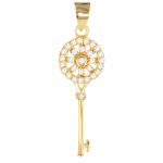 Les Tr&eacute;sors De Lily [Q2688] - kullatud ripats 'Cl&eacute; des Possibles' valge kuld - 22x8 mm valge