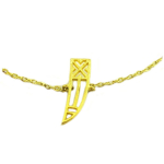 7bis [Q6029] - Bracelet artisanal 'Boho' dor&eacute; (dent) - 15x4 mm kuld