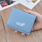 SCIONE naiste rahakott l&uuml;hike, &otilde;huke 3. osaga kokkuklapitav Korea mitmeotstarbeline kokkupandav pehme rahakott sinine