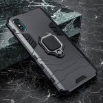 KEYSION p&otilde;rutuskindel soomus&uuml;mbris Xiaomi Redmi 9A 9C r&otilde;ngastatiivi kaitseraua silikoon + PC telefoni tagakaas Xiaomi Redmi 9C 9A jaoks for Redmi 9A must