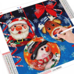 Teemantmaaling J&otilde;uluvana T&auml;isruudukujuline ristpistes Teemanttikandid Maastik Lumememme K&auml;sit&ouml;&ouml;komplekt Seinakunst Full Round （30x30CM）