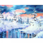 Teemantv&auml;rvimine liustike Aurora ristpistes t&auml;ispuur K&auml;sit&ouml;&ouml; 3D Teemanttikandid Maastiku mosaiik K&auml;sitsi valmistatud kingitus Seinakunst Full Round (20X30CM)