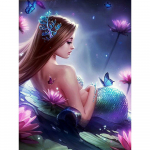 T&auml;isruudukujuline/&uuml;mmargune teemantmaaling veoauto T&auml;navamaastik M&auml;gede pildid kivikividest 5D teemanttikandid Lootose jooksev vesi mosaiik seinakunst Full Round 20X30CM punane