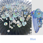 Kristalllill liblikas metallist needid p&auml;rlid k&uuml;&uuml;nekunst ornament k&uuml;&uuml;nekunsti kaunistus sinine