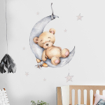 Multifilmi karu, kes magab kuul ja t&auml;hed, seinakleebised lastetoa jaoks beebitoa kaunistamiseks seinakleebised toa interj&ouml;&ouml;r