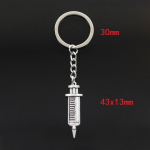 Moodne v&otilde;tmehoidja 43x13mm arsti s&uuml;stal h&otilde;bedase v&auml;rvi ripatsid DIY meeste ehted auto v&otilde;tmehoidja s&otilde;rmuse hoidja suveniir kingituseks h&otilde;be