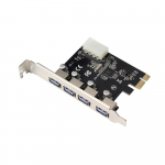 PCIE&ndash;4 USB3.0-pordi laienduskaart PCI Express&ndash;USB3.0-adapterkaart suure 4-kontaktilise toiteliidesega lauaarvuti jaoks must