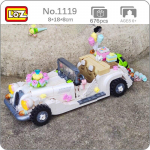 LOZ 1119 s&otilde;idukimudel armastus pulmaauto lill teemant kass loom &otilde;hupall 3D mini klotsid klotsid ehitusm&auml;nguasi ilma kastita