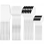 Kuldsed lauan&otilde;ud Lusikad Kahvlid Noad S&ouml;&ouml;giriistad 24 tk. Roostevabast terasest s&ouml;&ouml;gin&otilde;ud Peegli poleerimine K&ouml;&ouml;k H&otilde;bedatarvete komplekt h&otilde;be