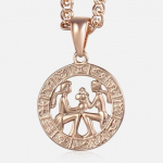 Naiste sodiaagim&auml;rgi ripats 12 t&auml;htkuju v&otilde;lu roosikulla kaelakee J&auml;&auml;r L&otilde;vi Skorpion 3 mm tigu ehe GP278 With 60cm Chain