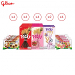 Glico Chocoberry, Teenie Chocolate & Pocky Chocolate & Pocky Strawberry & Pocky Blueberry Jogurt & Teenie Strawberry, kokku 18 tk - Tai suupiste 18 pcs