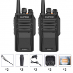 2tk Baofeng BF-S56 raadiosaatja, pikamaa 10KM Max IP67 veekindel suure v&otilde;imsusega 10W transiiver kaasaskantav Baofeng Ham raadio 2pcs-UK Plug must