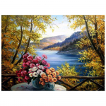 DIY 3D teemantmaalid maastikud lilled tikandid ristpistes kodukaunistus Full Round 20x25CM