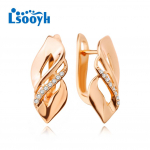 LSOOYH Clip K&otilde;rvar&otilde;ngad Roosa kullav&auml;rvi Moodne k&otilde;rvar&otilde;ngas Naistele Geomeetria Cubic Zirconia Stud K&otilde;rvar&otilde;ngad Ehted A