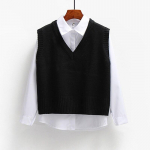 Mood s&uuml;gisene naiste kampsun vest V kaelusega varrukateta l&uuml;hike pullover kampsun avara kootud vest Naiste kampsun kootud kampsunid 22783 OneSize orion i v&auml;rv