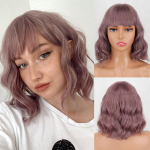 MERISIHAIR Gradient blond l&uuml;hikese lainega bob-parukas tukkidega Naiste mood igap&auml;evane l&uuml;hike laineline s&uuml;nteetilisest kiust parukas