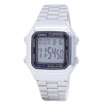 Casio Digital Stainless Steel Alarm Chrono Dual Time A178WA-1ADF A178WA-1A Meestekell hall